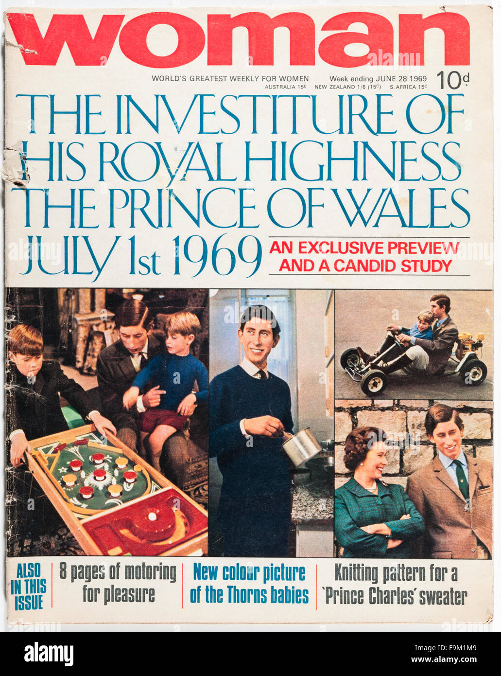 'Woman' magazine, Britain, 1969. Edition marking the Investiture of Charles, Prince of Wales Stock Photo