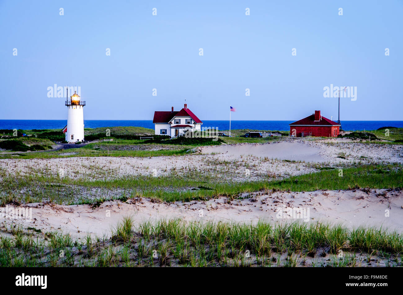 Race Point Lighthouse at Cape Cod, Massachusett Stock Photo