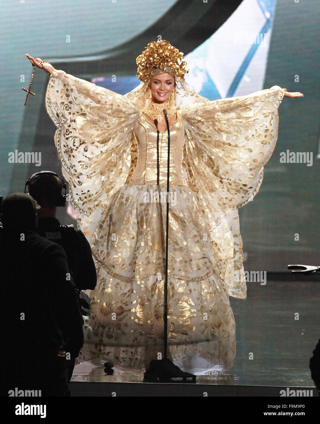 Las Vegas, Nevada, USA. 16th Dec, 2015. Miss Peru Laura Spoya participates in the National Costume Show during the 2015 Miss Universe Pageant Preliminary Competition and National Costume Show on December 16, 2015 at the AXIS Theater inside Planet Hollywood Resort & Casino in Las Vegas Nevada. Credit:  Marcel Thomas/ZUMA Wire/Alamy Live News Stock Photo