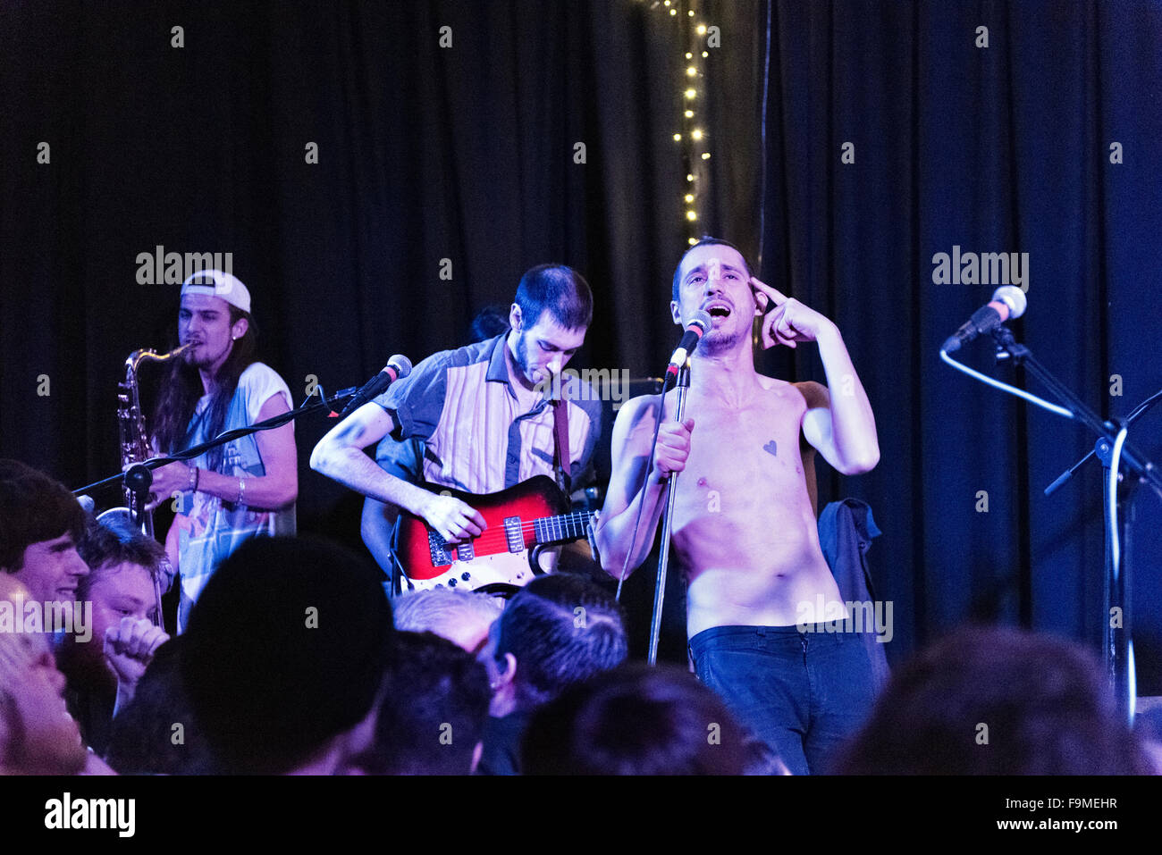 Rock band the Fat White Family in concert at The Continental, Preston, UK, 13th December 2015