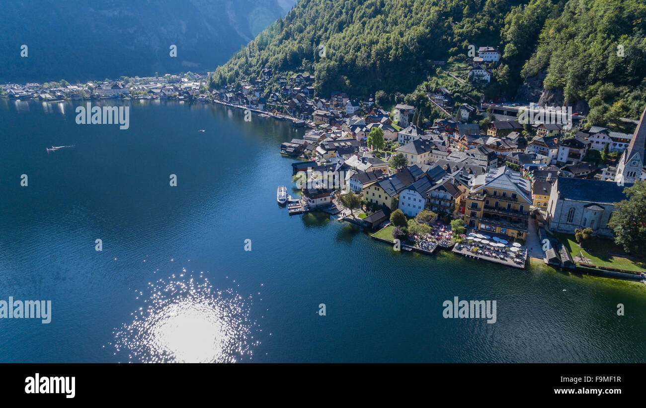 Hallstatt by Salzburg, Austria, traditional austrian wood village, UNESCO world culture heritage site Stock Photo