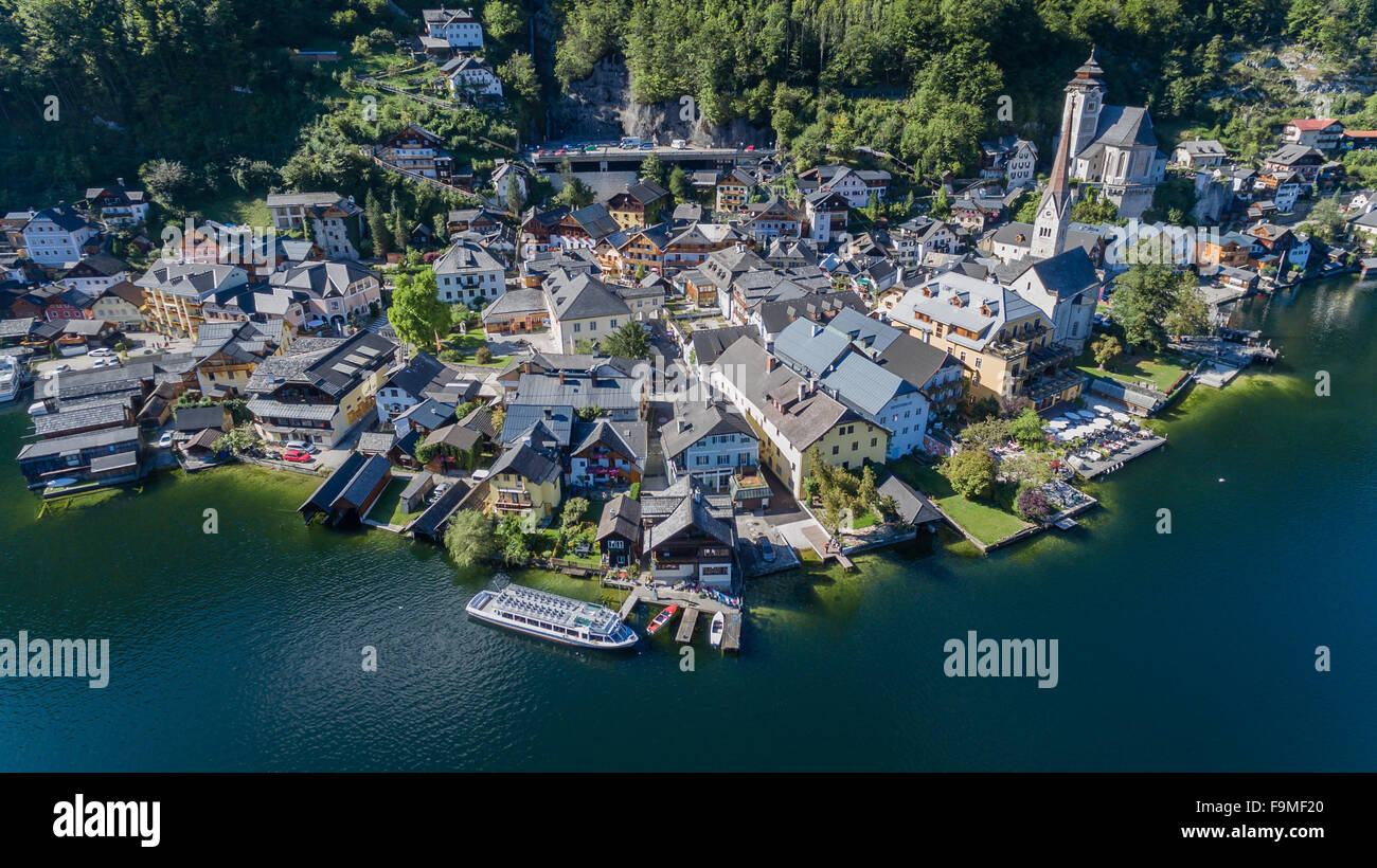 Hallstatt by Salzburg, Austria, traditional austrian wood village, UNESCO world culture heritage site Stock Photo