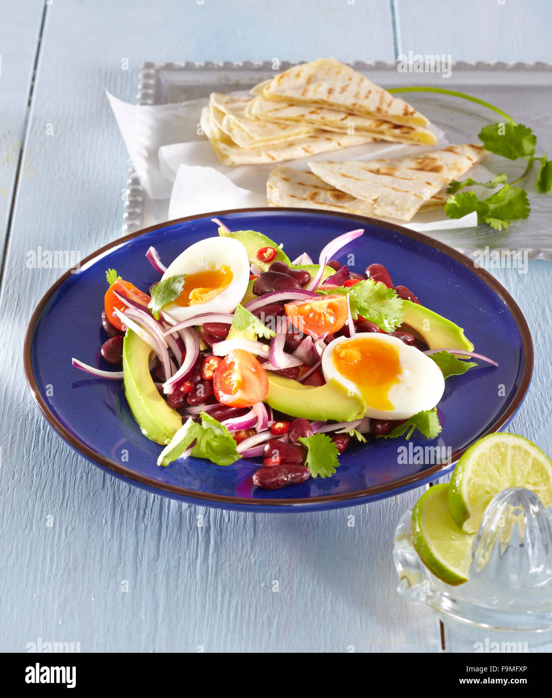Kidney bean,, avocado and egg salad Stock Photo Alamy