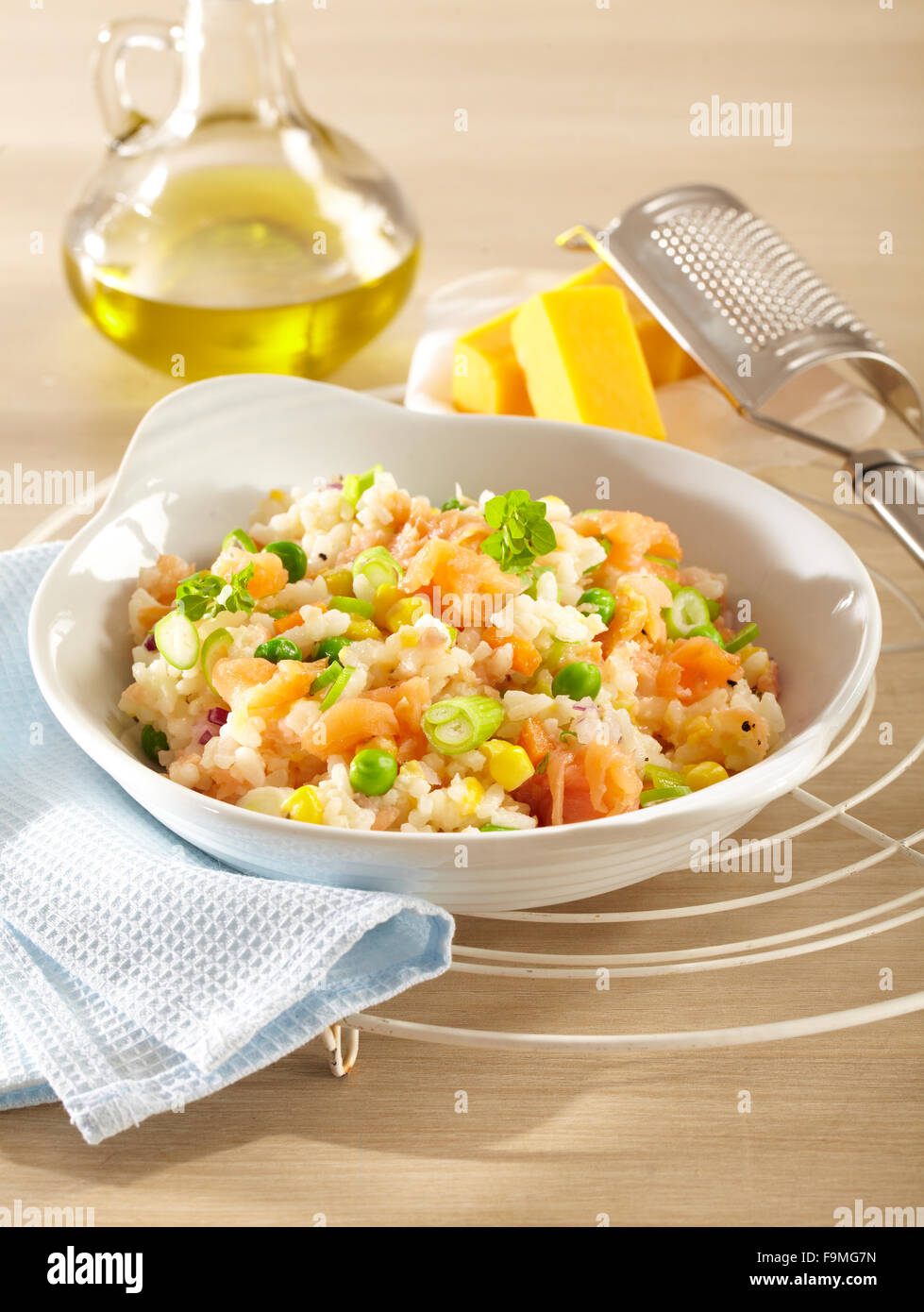 Smoked fish risotto Stock Photo - Alamy