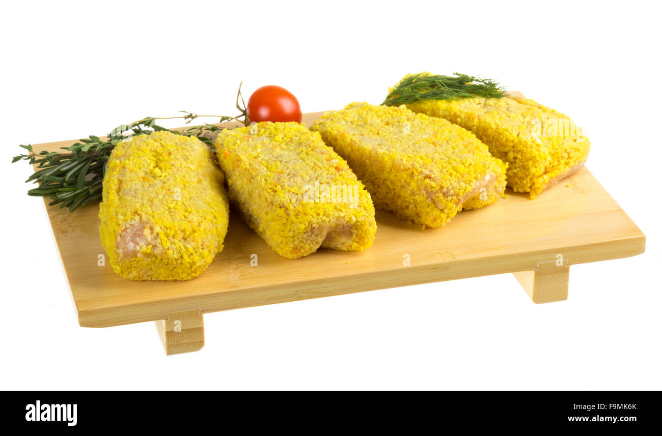 Frozen chicken cutlets Stock Photo Alamy