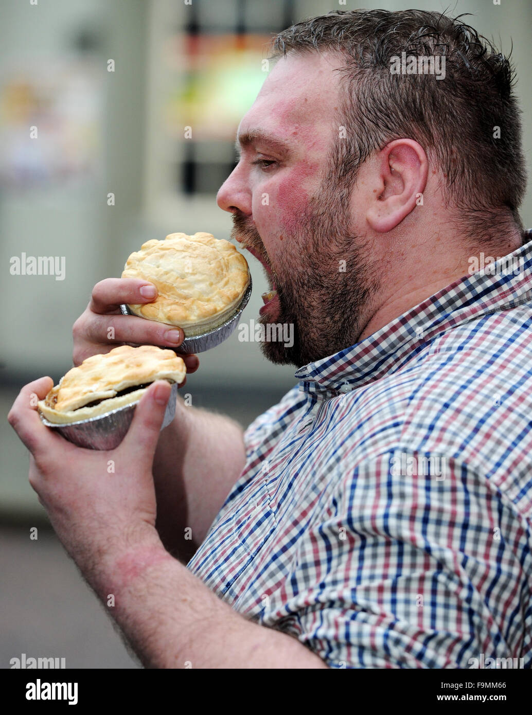 Winner world pie eating contest harrys bar hires stock photography and