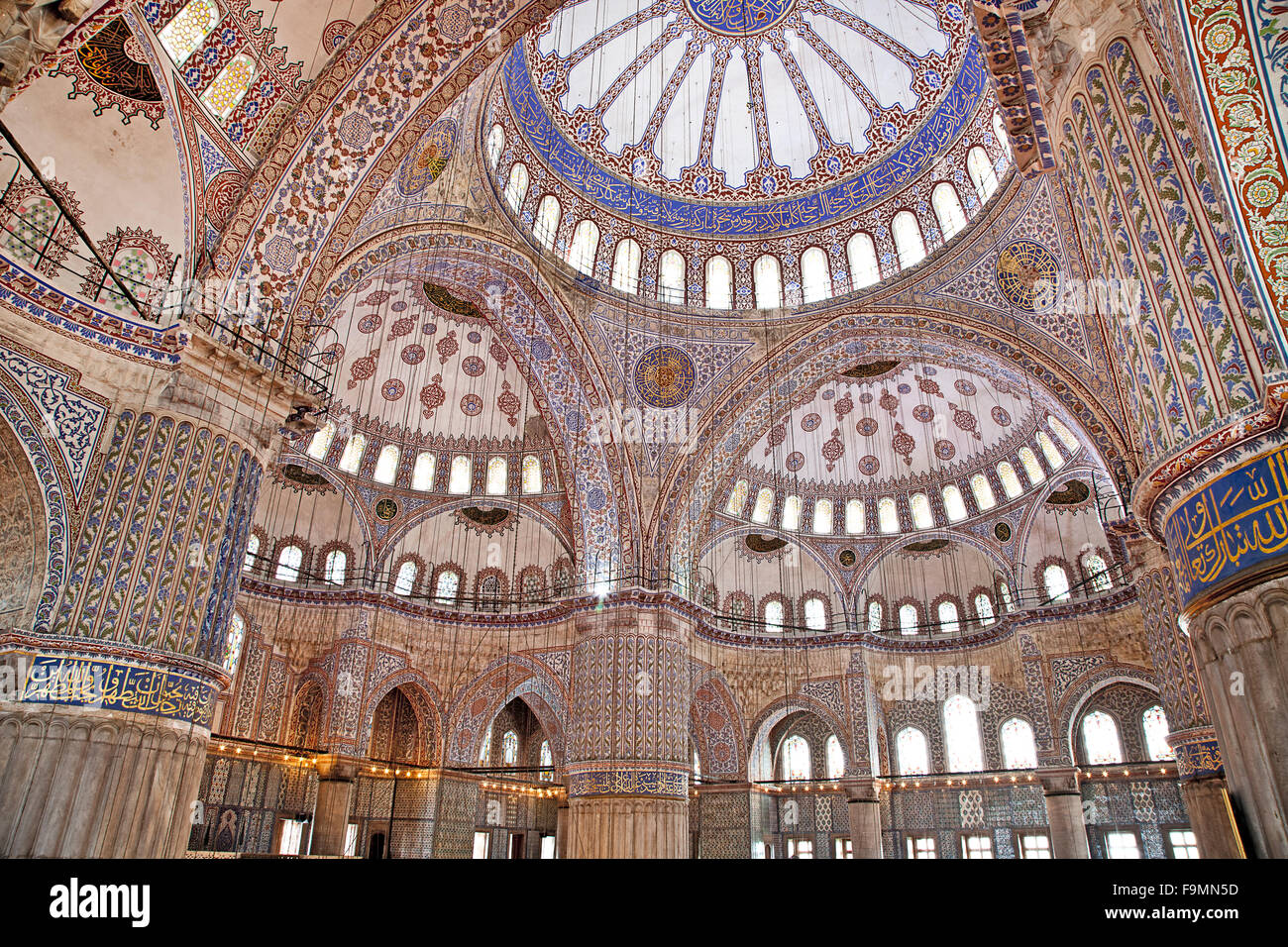 Sultanahmet Blue Mosque in Istanbul Turkey - interior Stock Photo - Alamy