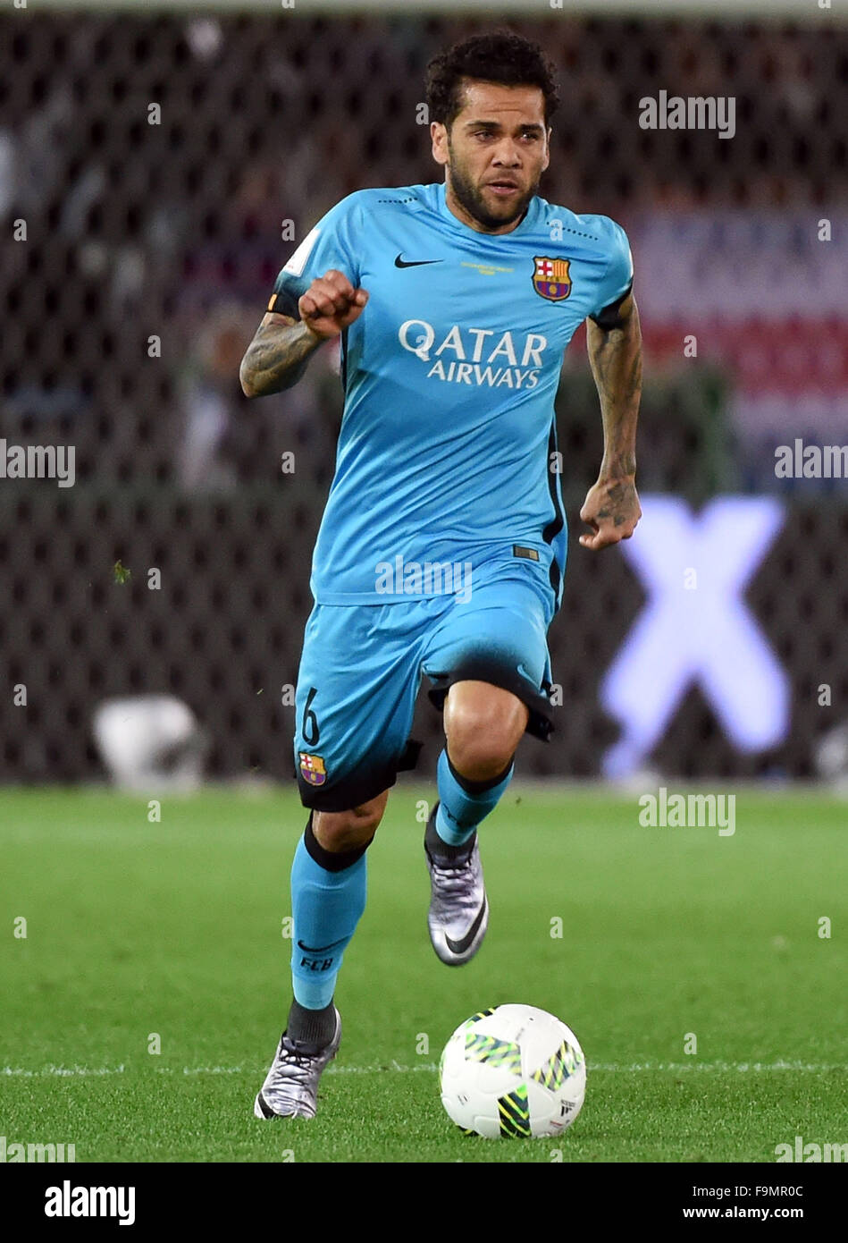 Yokohama Japan 17th Dec 2015 Dani Alves Of Barcelona Controls The Ball During The Club World Cup Semi Final Match Against Guangzhou Evergrande In Yokohama Japan Dec 17 2015 Barcelona Won The Match