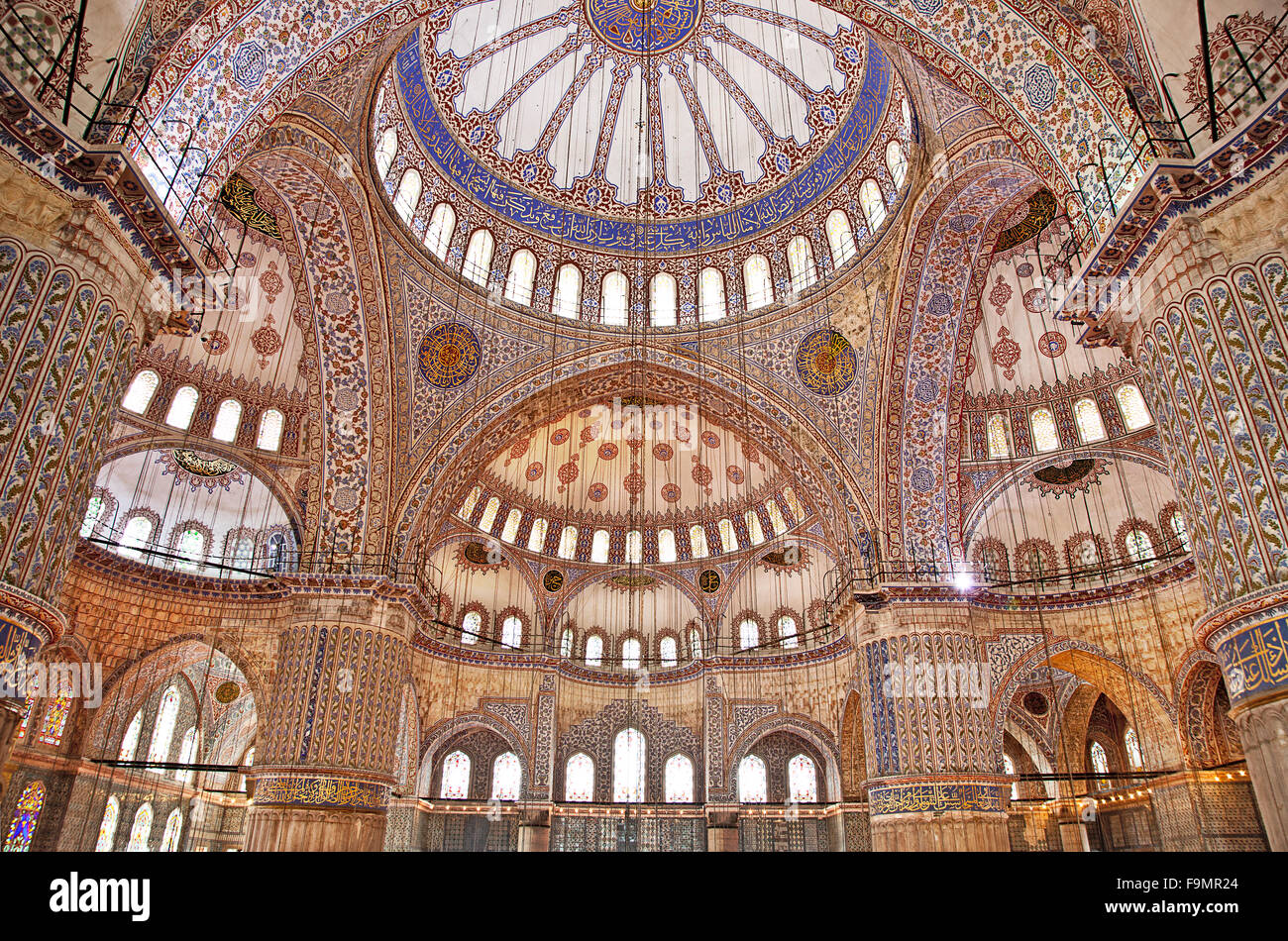 Sultanahmet Blue Mosque in Istanbul Turkey - interior Stock Photo - Alamy