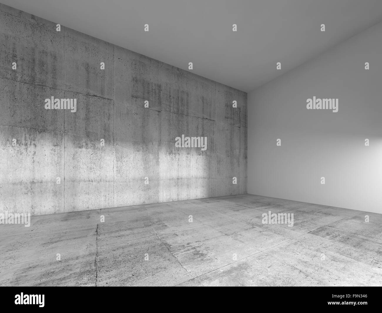 Abstract Empty Room Interior With White Painted Wall And