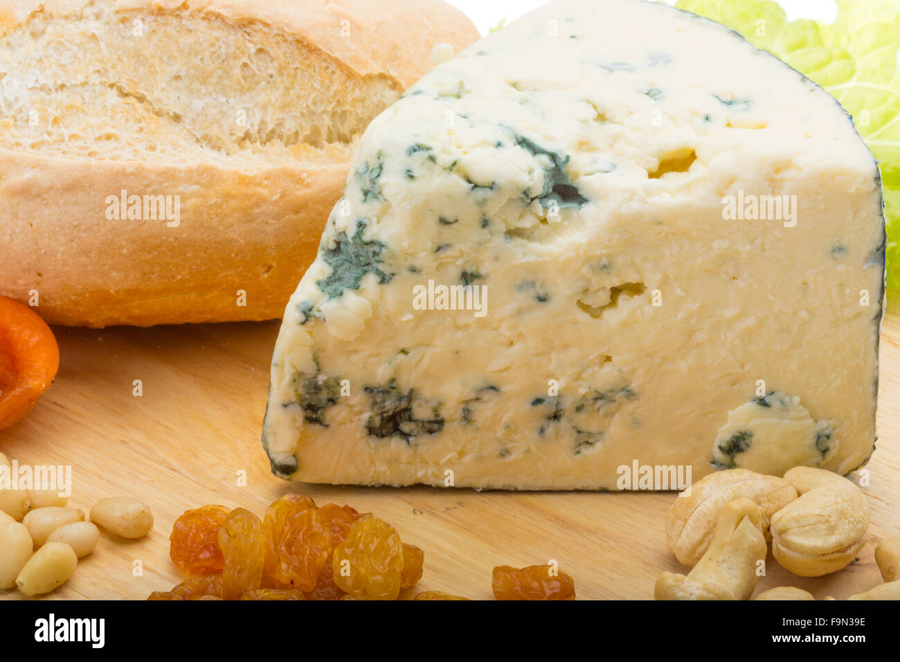 Slice of blue cheese Stock Photo Alamy