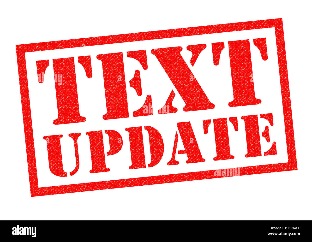 TEXT UPDATE red Rubber Stamp over a white background Stock Photo - Alamy