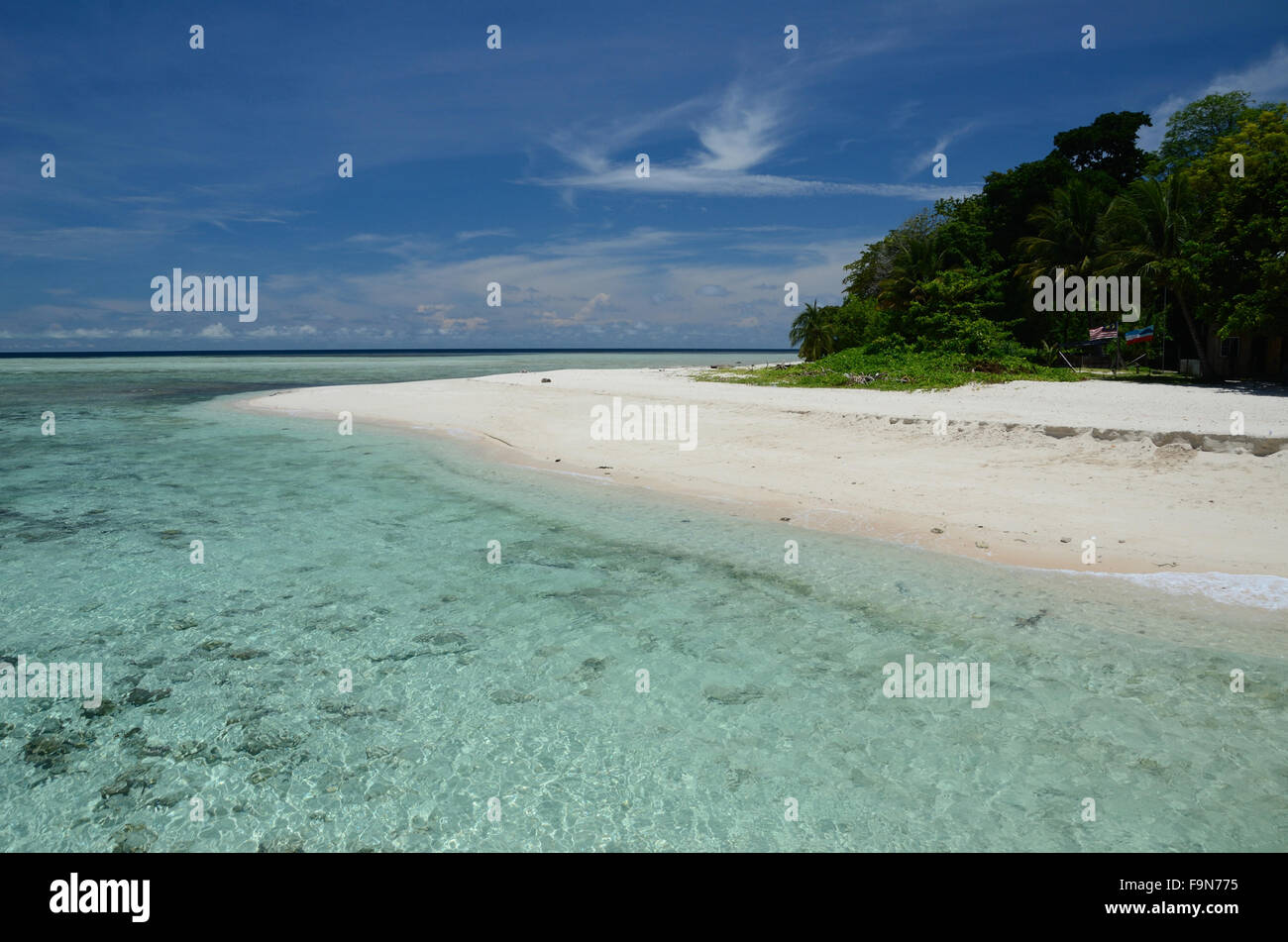 Beach in Sipadan Island Borneo Stock Photo