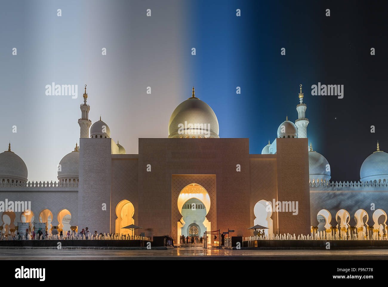 Grand Mosque Time lapse Stock Photo