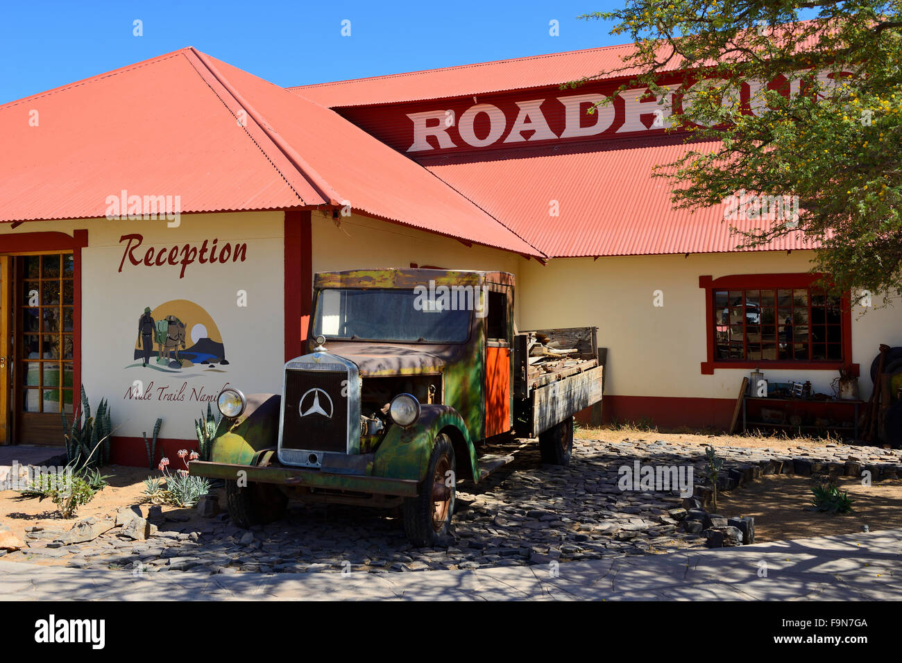 Old truck at Canyon Roadhouse near Fish River Canyon, Namibia Stock Photo