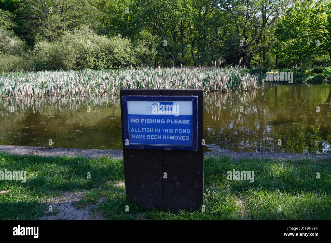 No fishing sign next to a pond — Stock Photo © majorosl66 #73108275