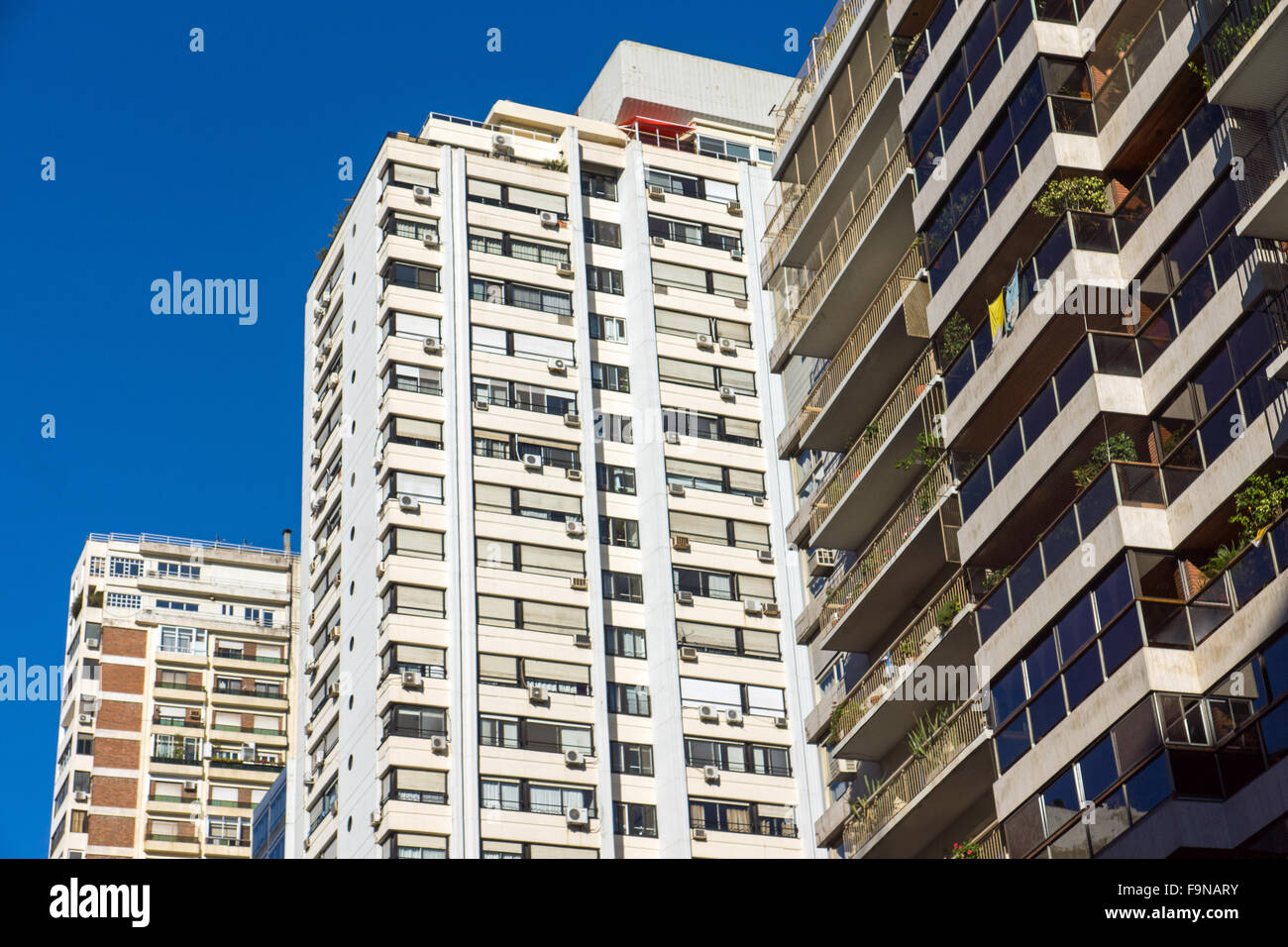 Typical hirise buildings in Buenos Aires, Argentina Stock Photo