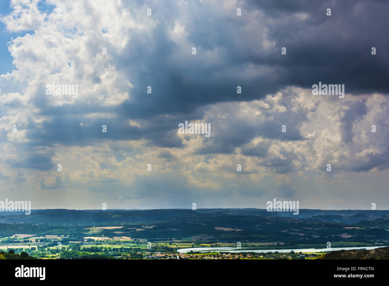 Threatening clouds over italian countryside Stock Photo