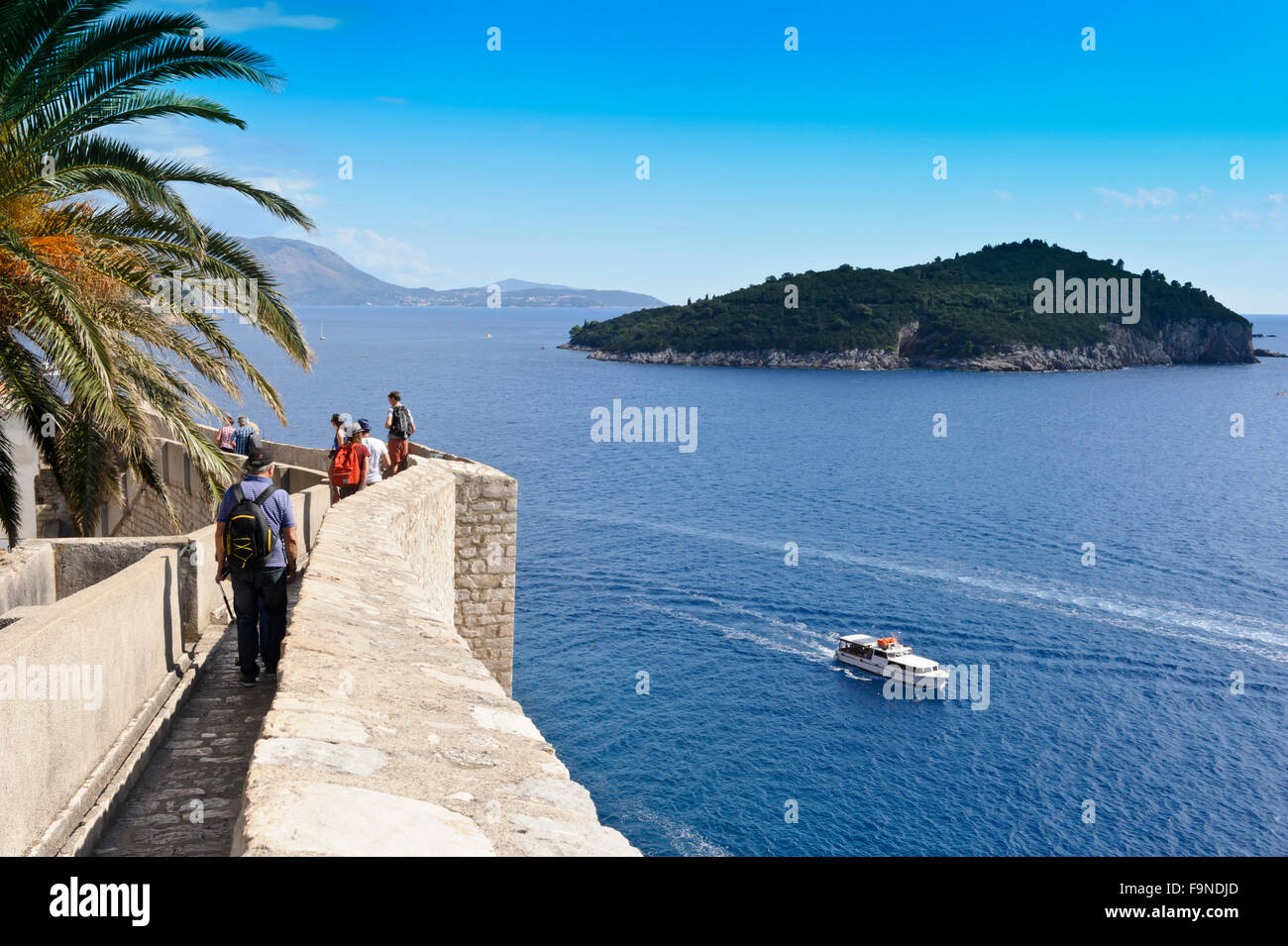 A panoramic view form the wall of the fortress in Dubrovnik, Croatia. Stock Photo