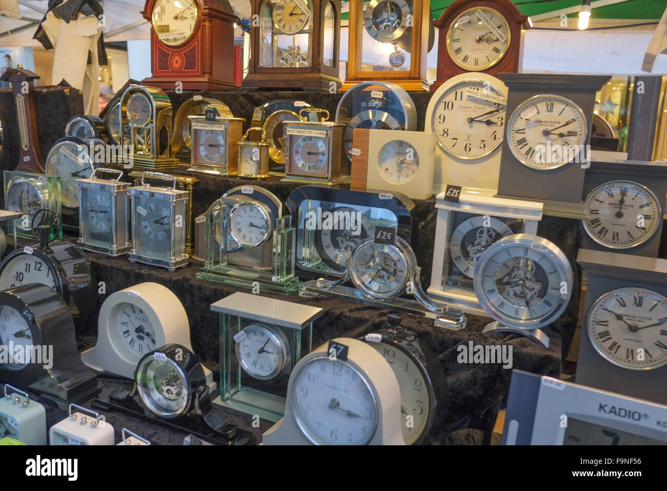 Rows of clocks in shop window United Kingdom Stock Photo Alamy