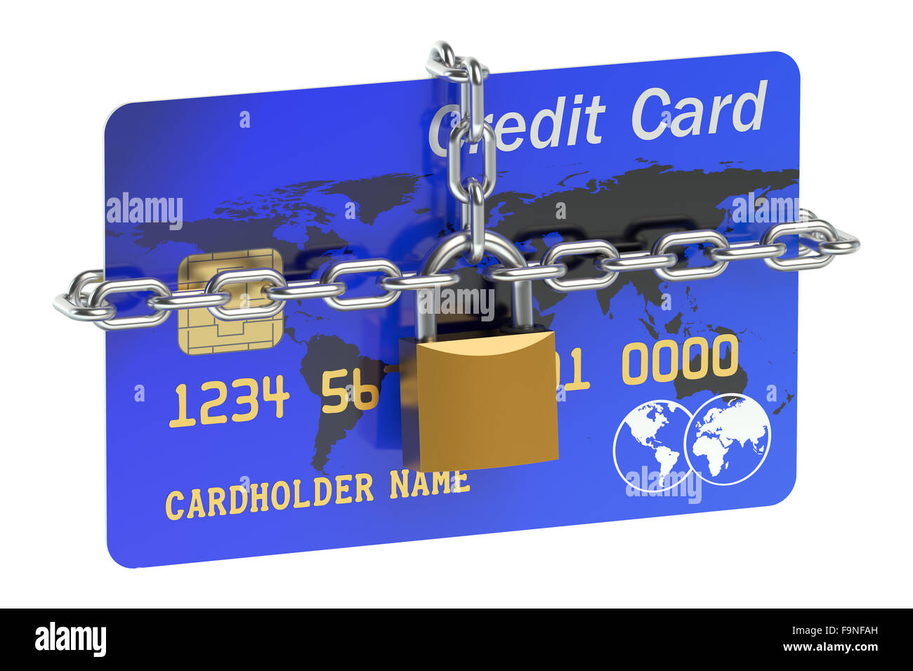 credit card security concept isolated on white background Stock Photo