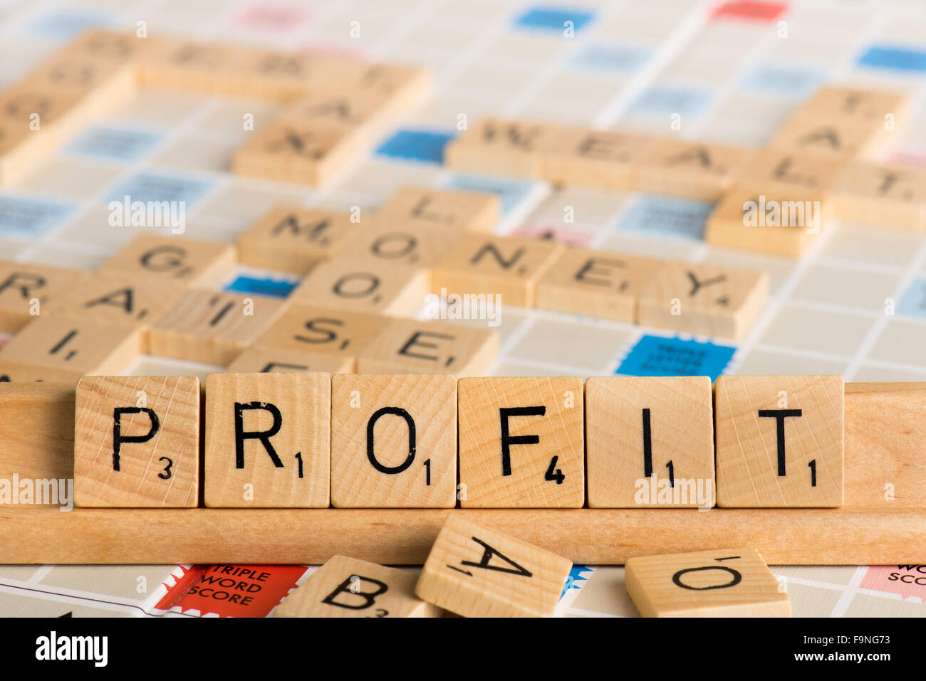 Scrabble - PROFIT. Stock Photo