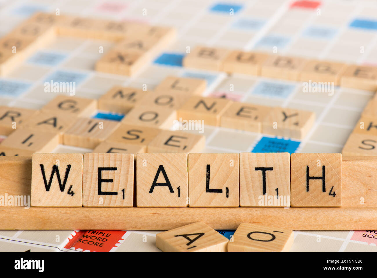 Scrabble - WEALTH Stock Photo
