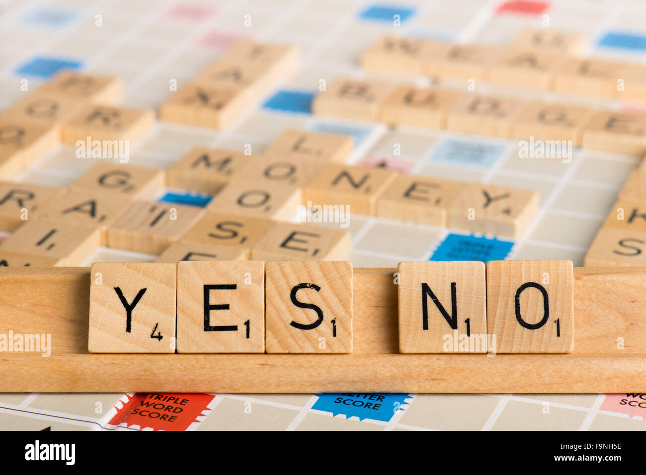 Scrabble YES NO Stock Photo Alamy
