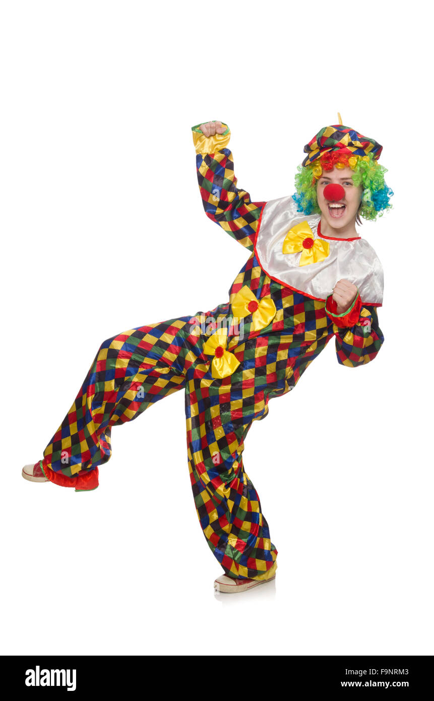 Clown isolated on the white background Stock Photo - Alamy