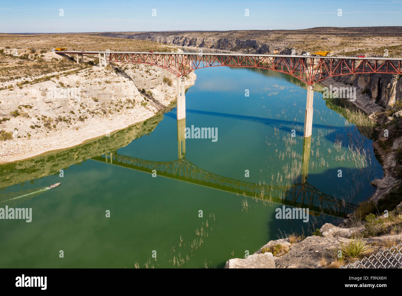 The Pecos river High bridge on us 90 near Langtry, Texas Stock Photo
