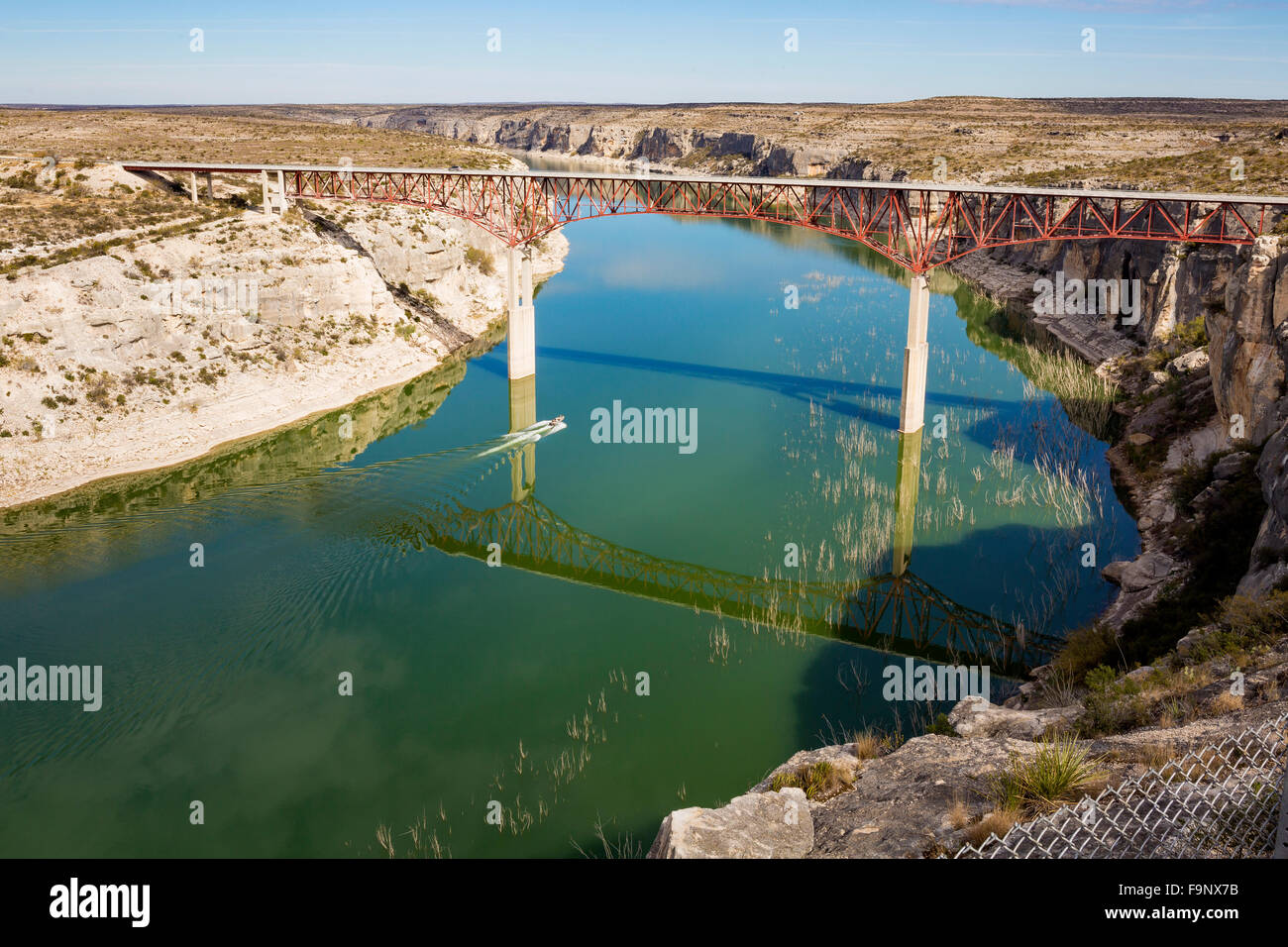 The Pecos river High bridge on us 90 near Langtry, Texas Stock Photo