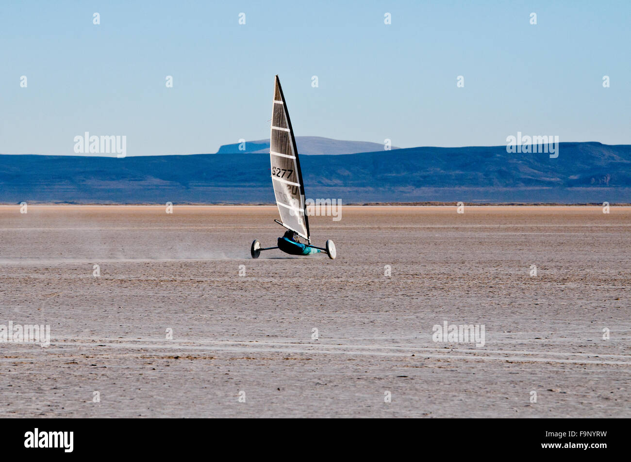 Land sailing at Alvord Lake Playa in Harney County Oregon (MR/PR) Stock Photo