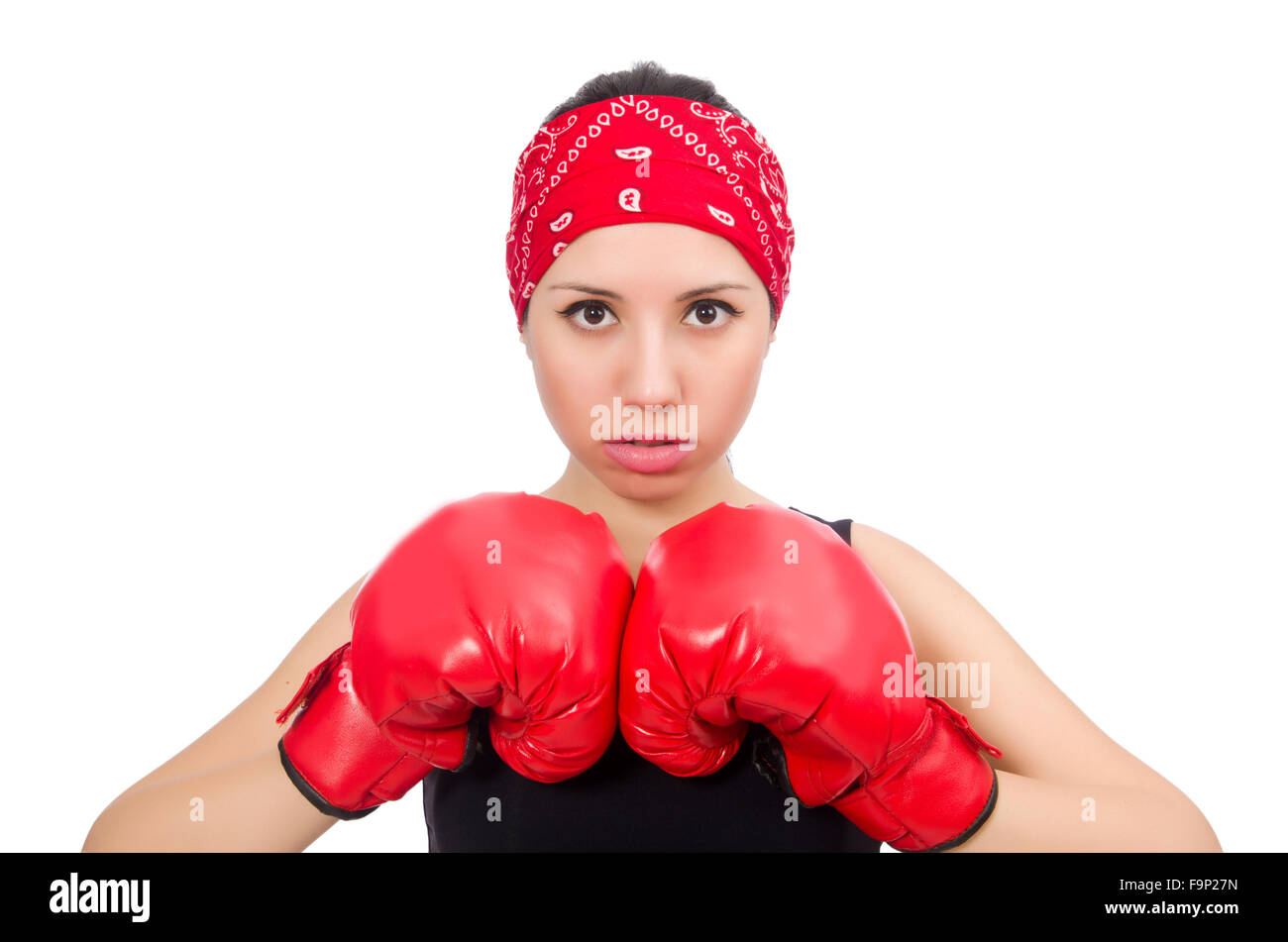 Woman boxer isolated on the white Stock Photo Alamy