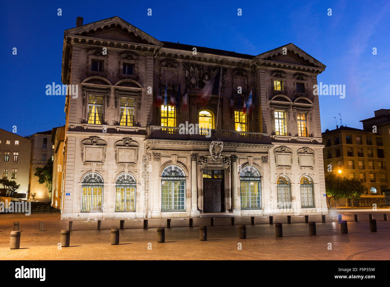 View on Marseille City Hall in France in the morning Stock Photo