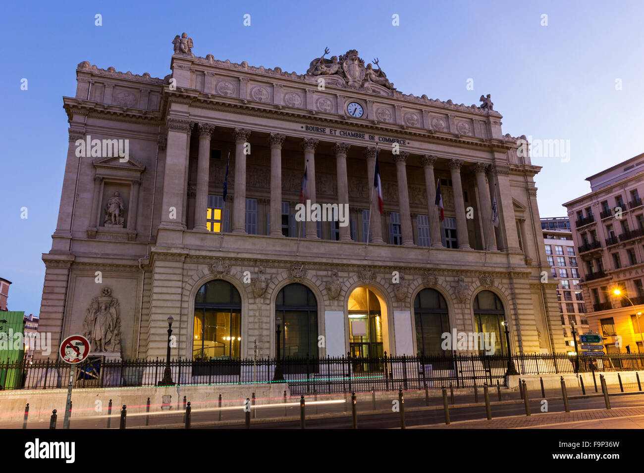 View on Palais de la Bourse in Marseilles in France in the morning Stock Photo