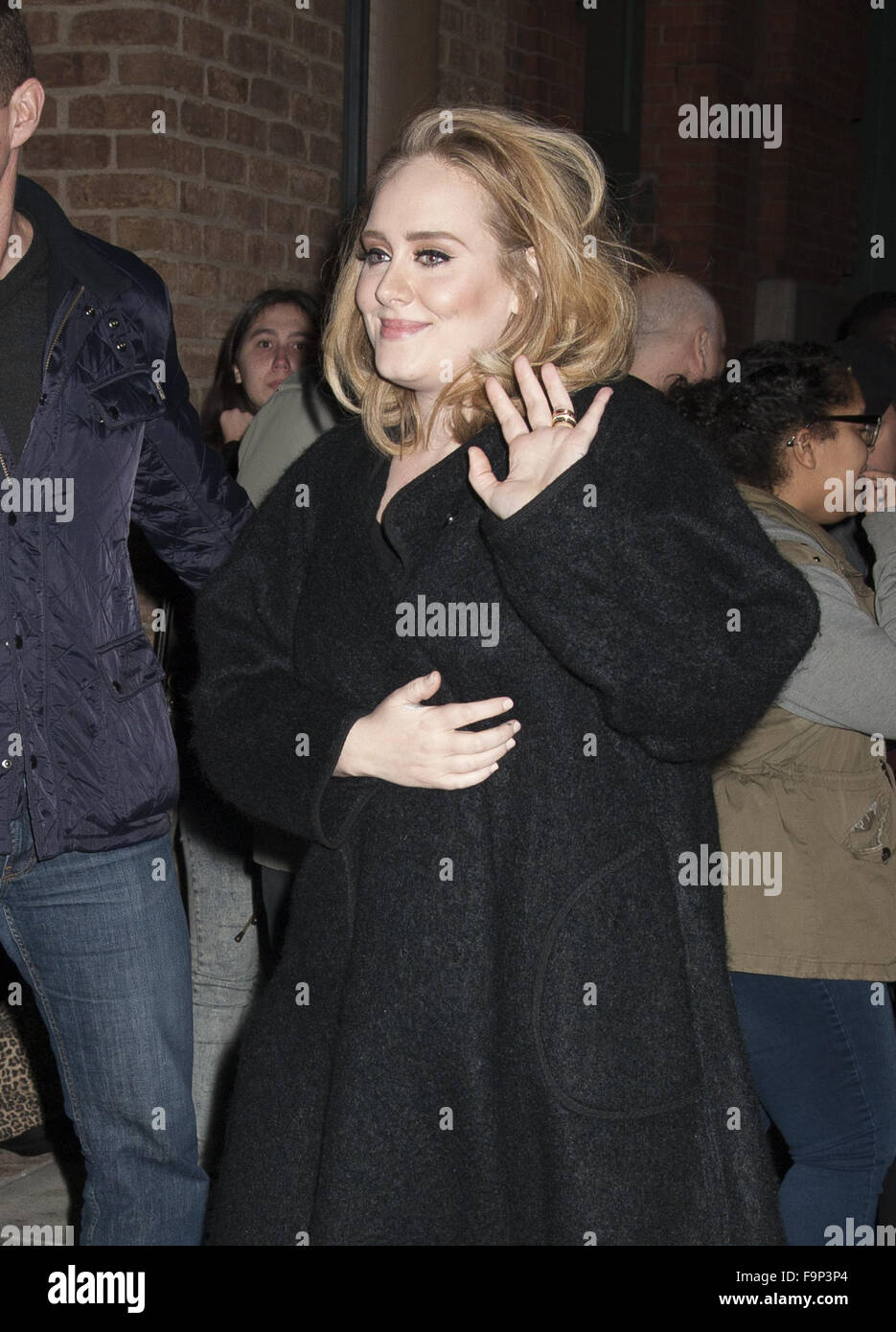 Adele Poses with Fans at NYC Hotel Featuring: Adele Adkins Where: New