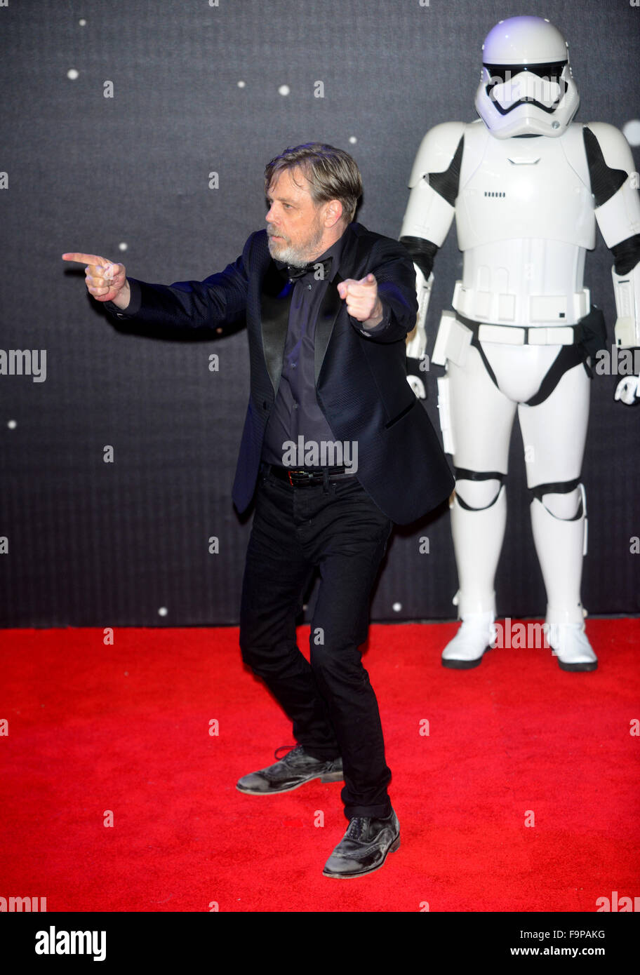 Mark Hamill  at the STAR WARS: THE FORCE AWAKENS, European Premiere in Leicester Square, London on the 16th December Stock Photo