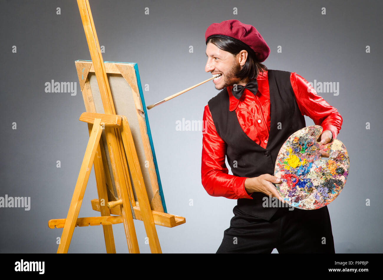 Man artist in art concept Stock Photo - Alamy