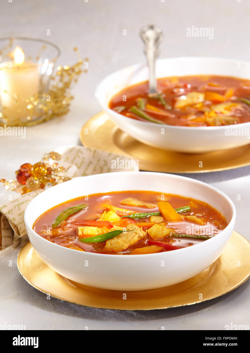 Red carp soup Stock Photo