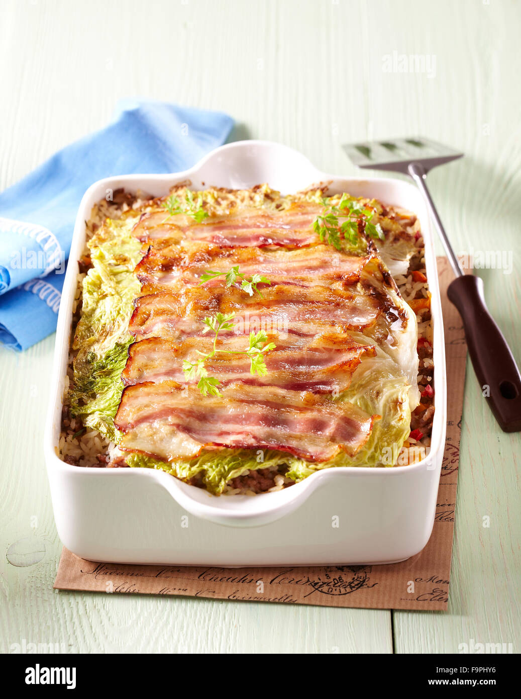 Savoy cabbage gratin Stock Photo Alamy