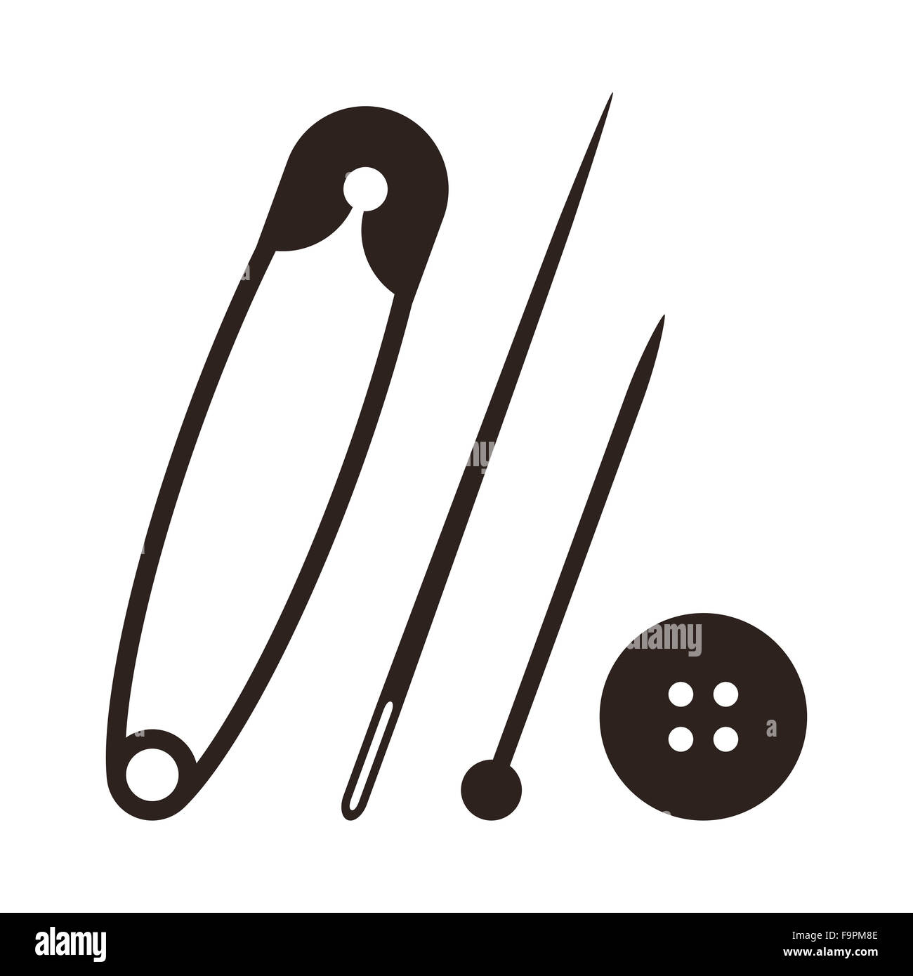 Safety pin, needle, pin and button isolated on white background Stock Photo Alamy