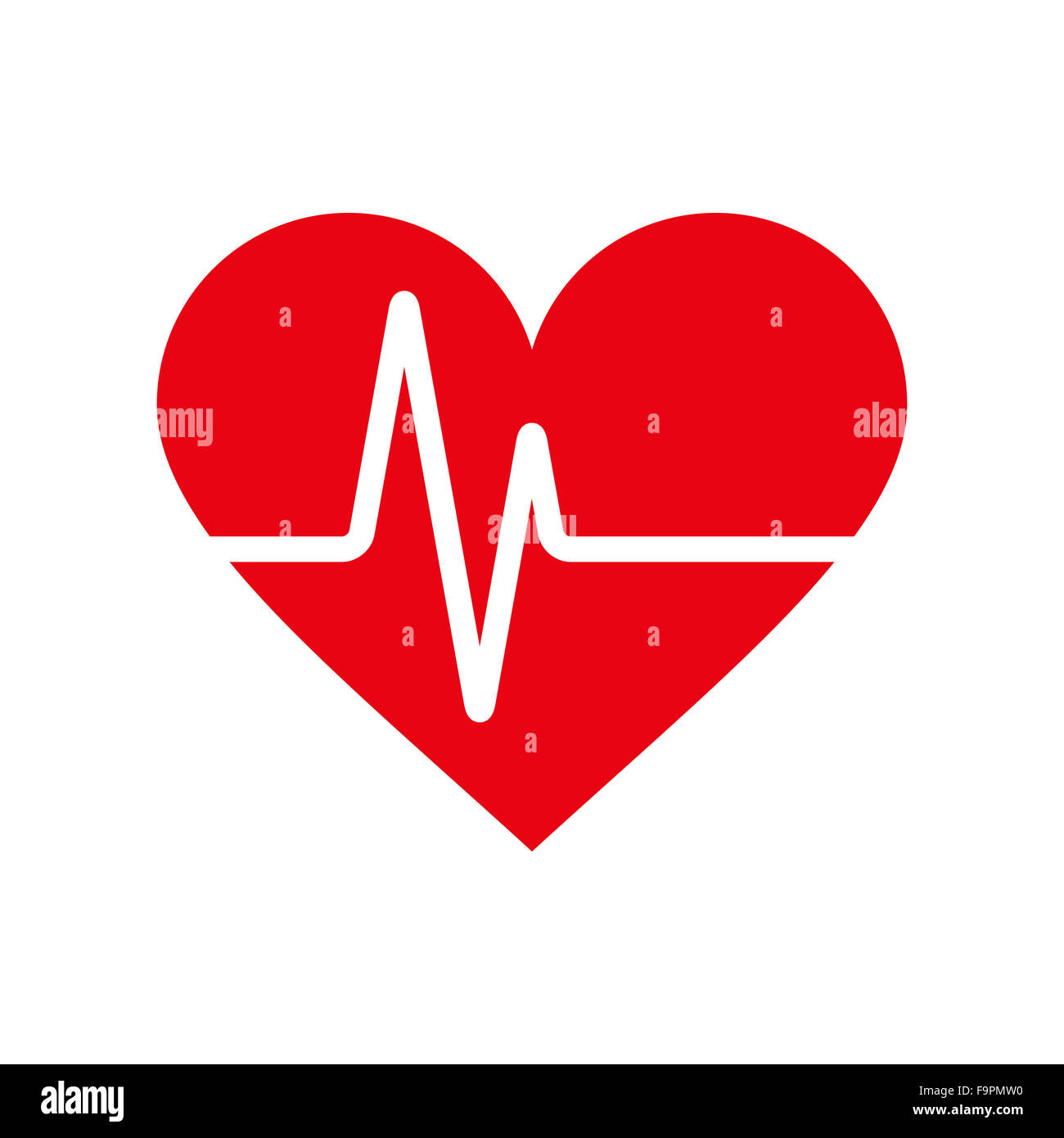 Heartbeat icon. Electrocardiogram, ecg or ekg isolated on white background Stock Photo