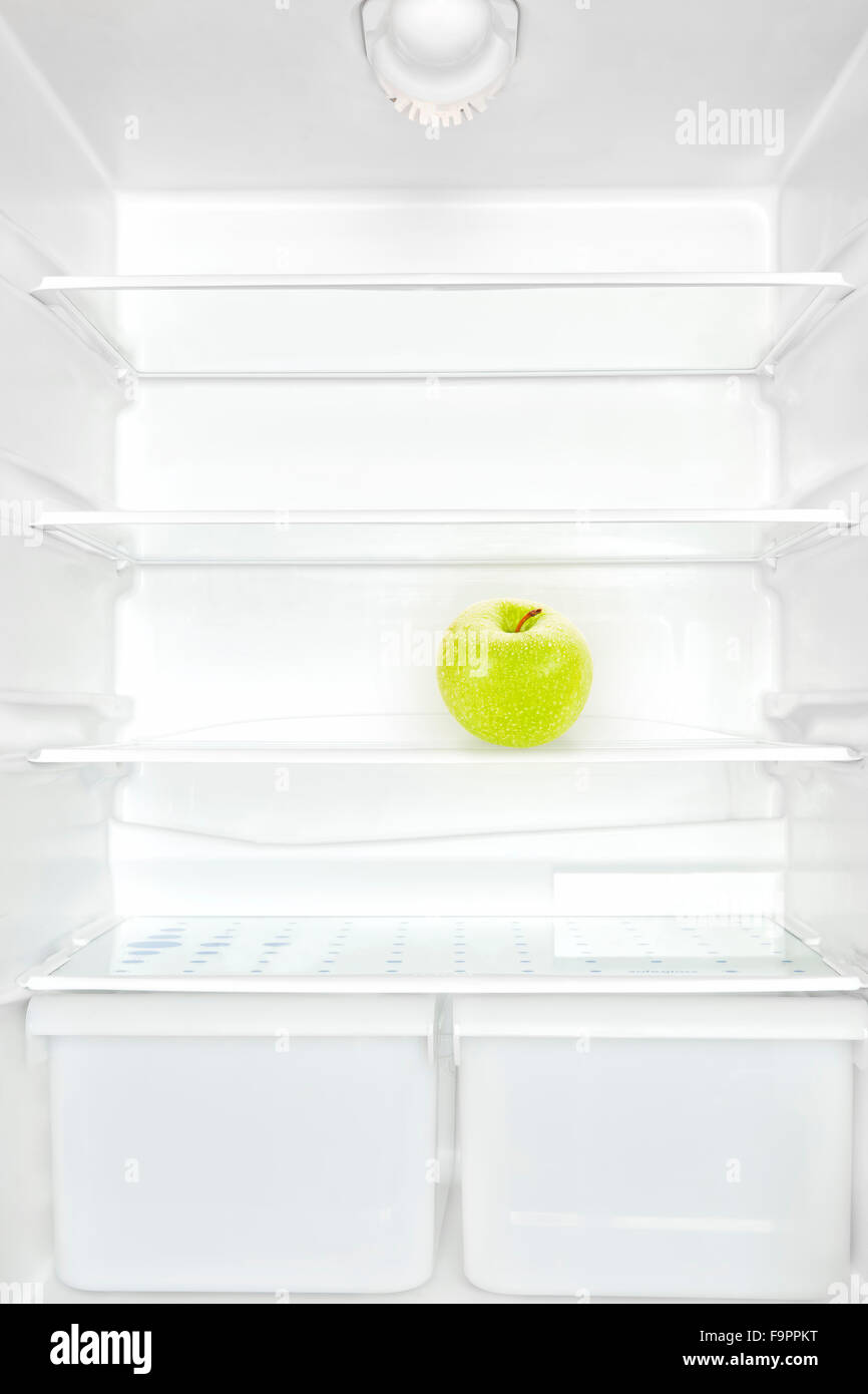 Apple in fridge Stock Photo Alamy