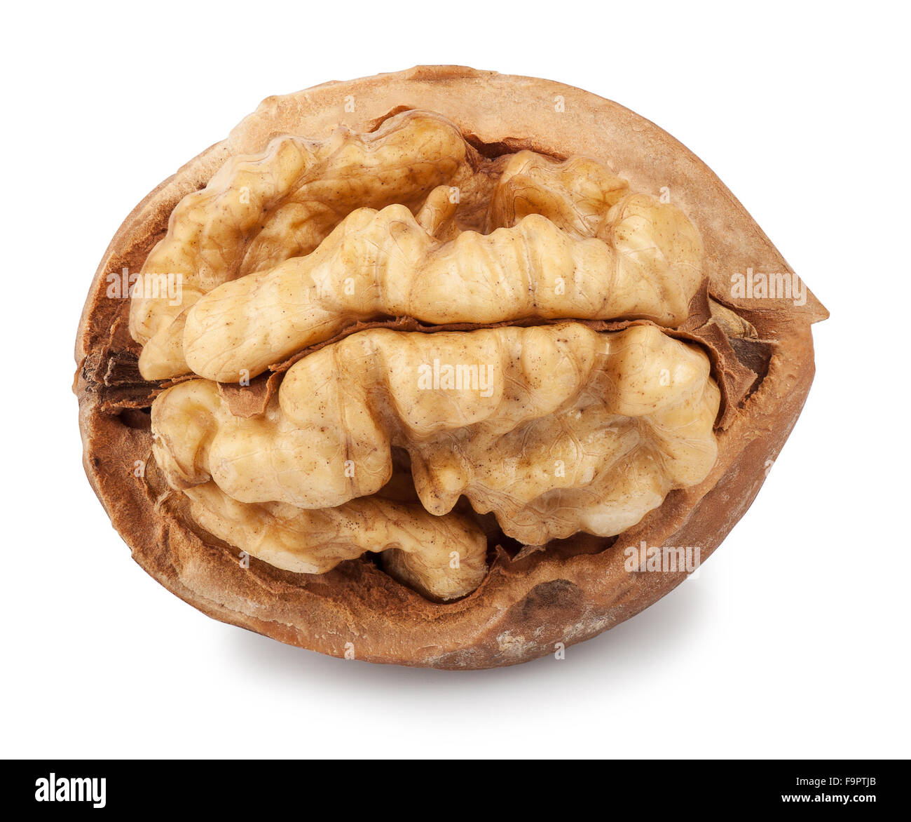 half walnut isolate on a white background Stock Photo
