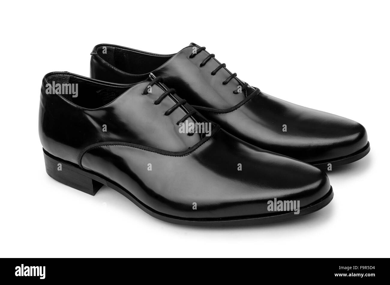 Male black shoes isolated on white Stock Photo Alamy