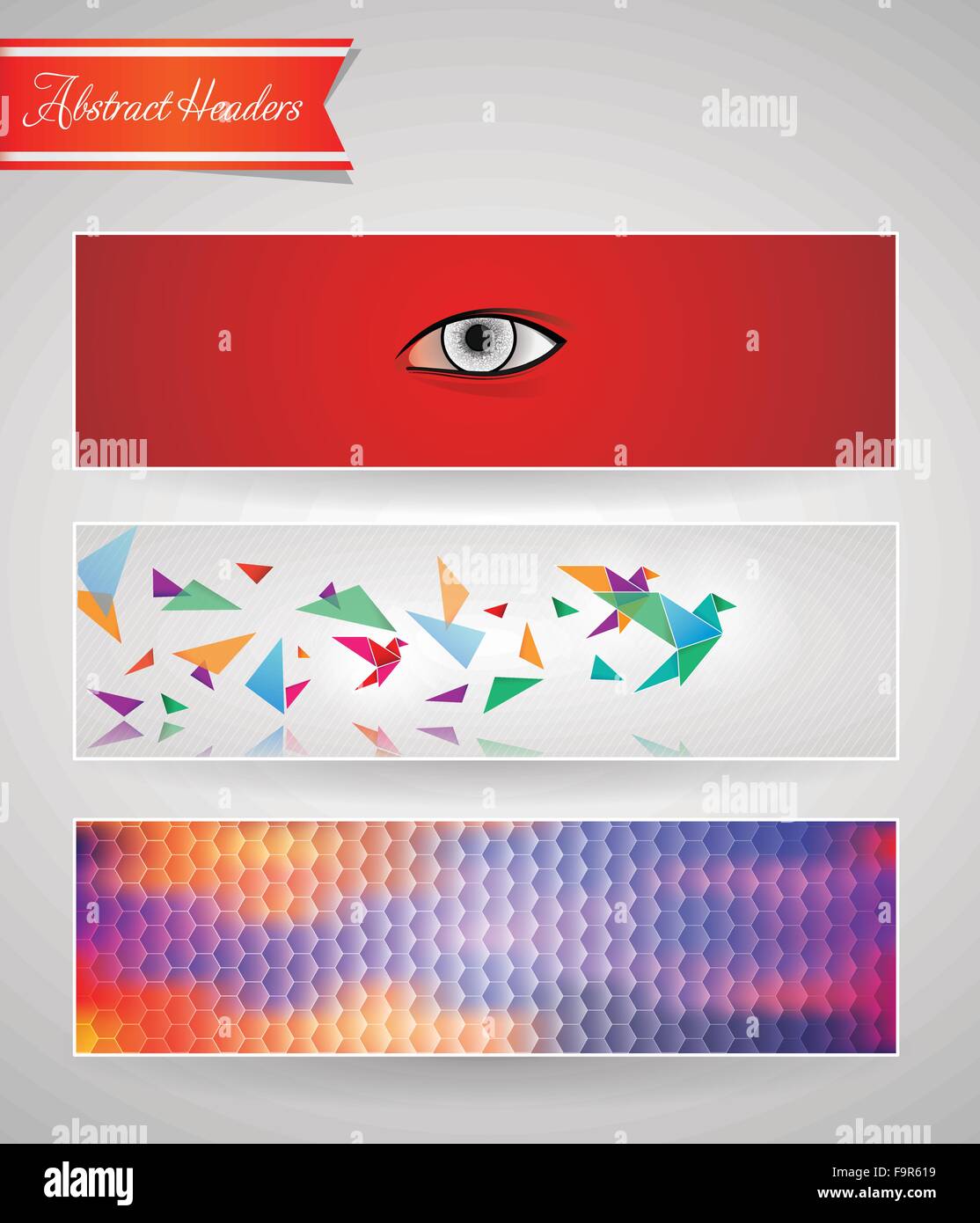 Vector abstract header set for any use Stock Vector Image & Art - Alamy