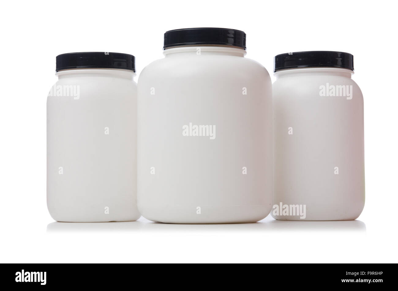 Additive Jar Jars with food additive protein isolated on white Stock Photo - Alamy