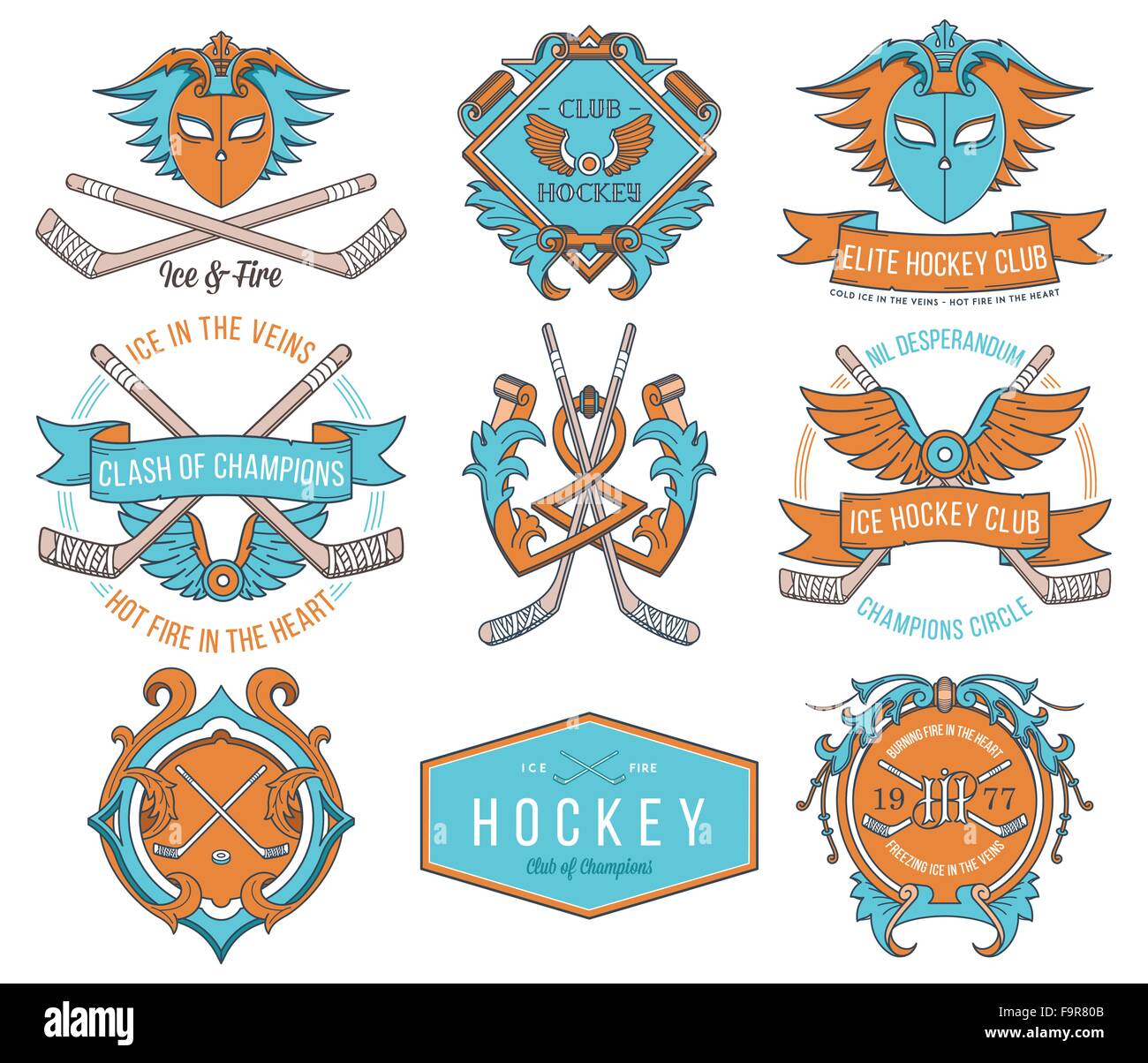 Vector Ice Hockey badges for any use Stock Vector