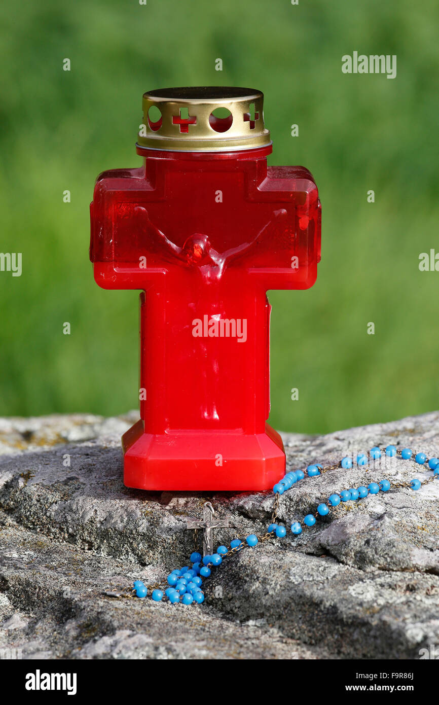 Red church candle Stock Photo Alamy