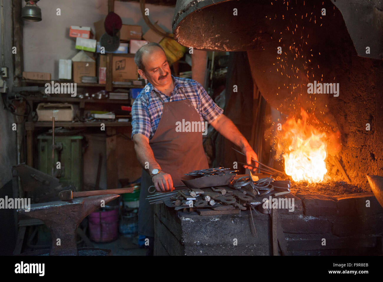 Türkei, westliche Schwarzmeerküste, Safranbolu,  Schmiede im Handwerkerviertel Stock Photo